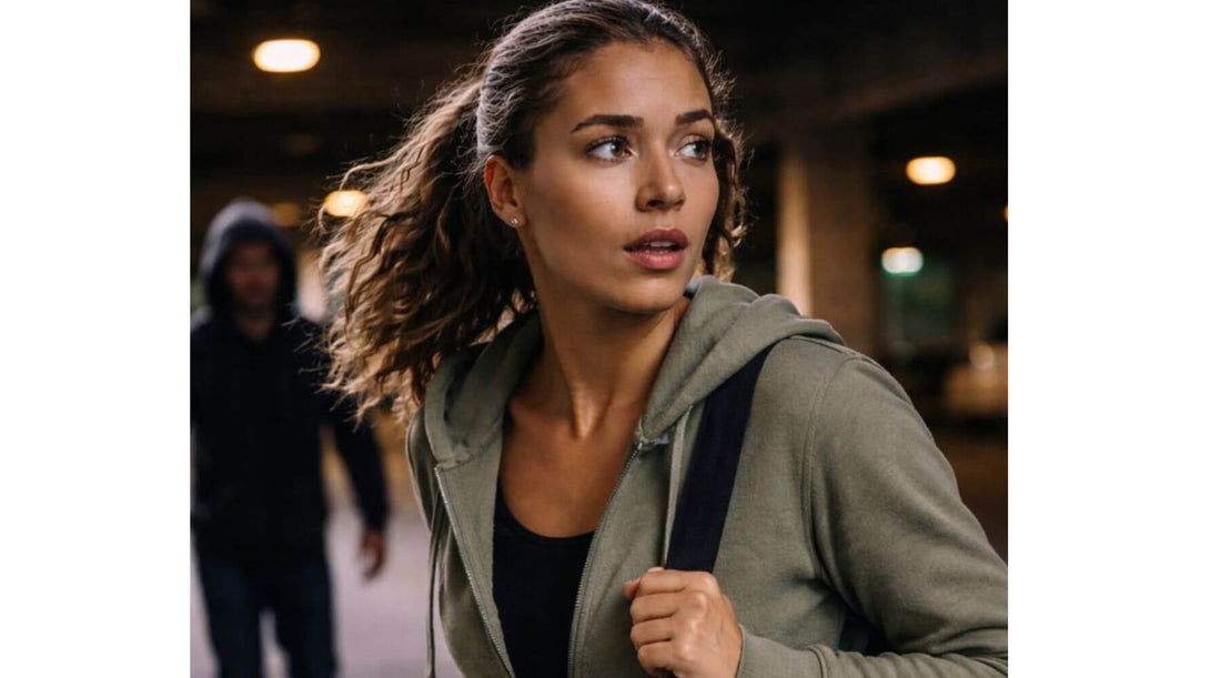 woman looking behind her