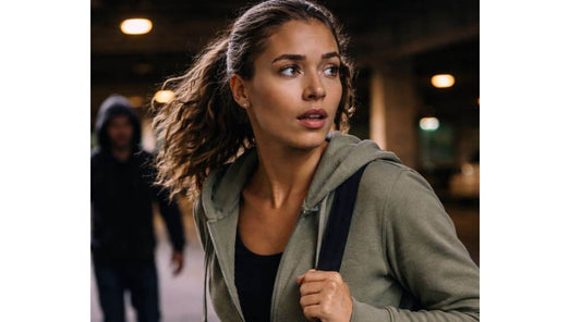 woman looking behind her
