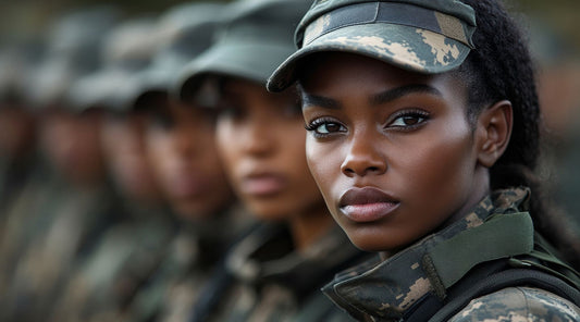 military woman looking prepared