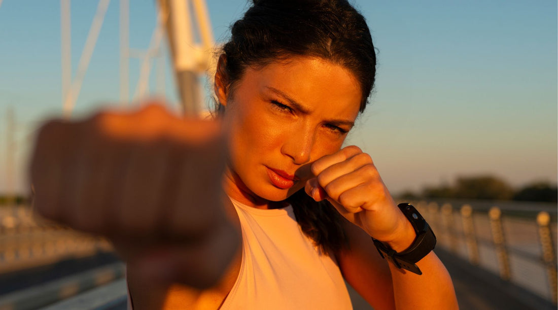 woman throwing a reverse punch