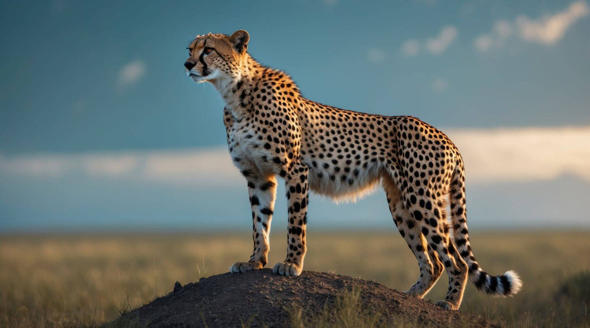 Jaguar standing on hill overlooking land
