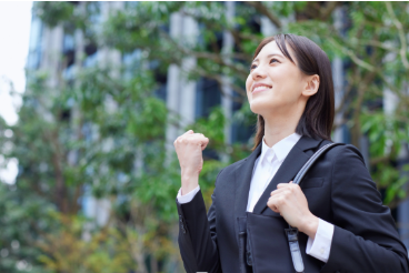 a woman looking proud up at the sky