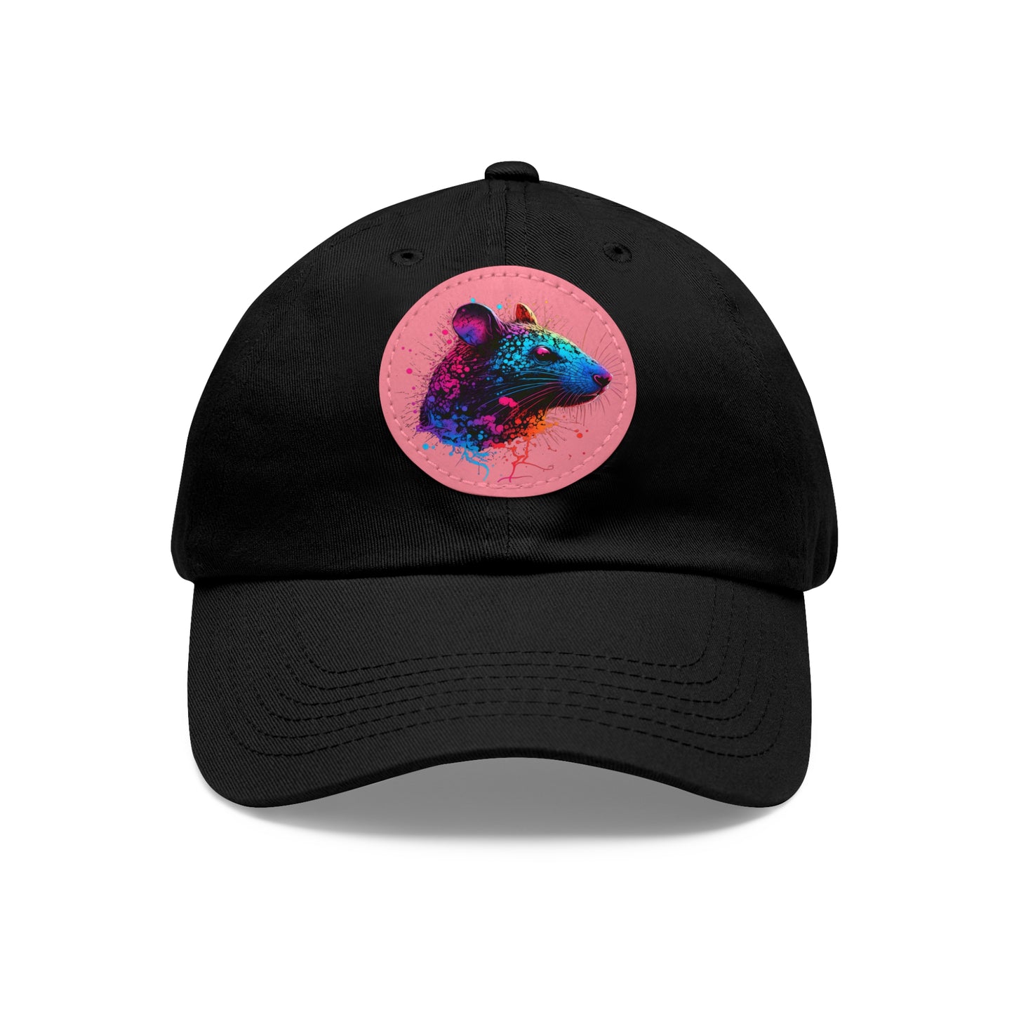 Dad Hat with Leather Patch (Round)