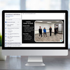 Computer monitor displaying a self-defense training course