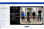Screen capture of a self-defense training software interface with instructional video.